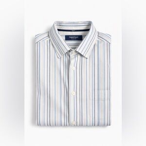 Ermenegildo Zegna ZegnaSport Slim Fit Linen Cotton Striped Short Sleeve Shirt L